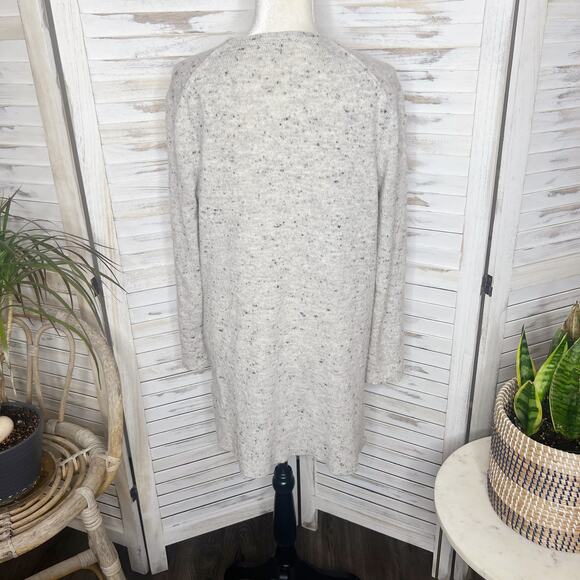 Madewell Women's Donegal Kent Open Cardigan Sweater Flecked Knit Gray Cream S - Picture 5 of 13